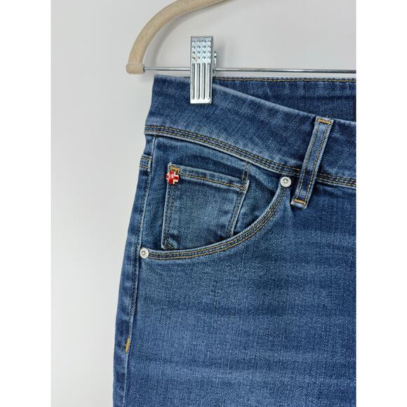 Hudson Beth Baby Boot Jeans Mid Rise Dark Wash Flap Pockets Women’s 28 - Picture 6 of 11